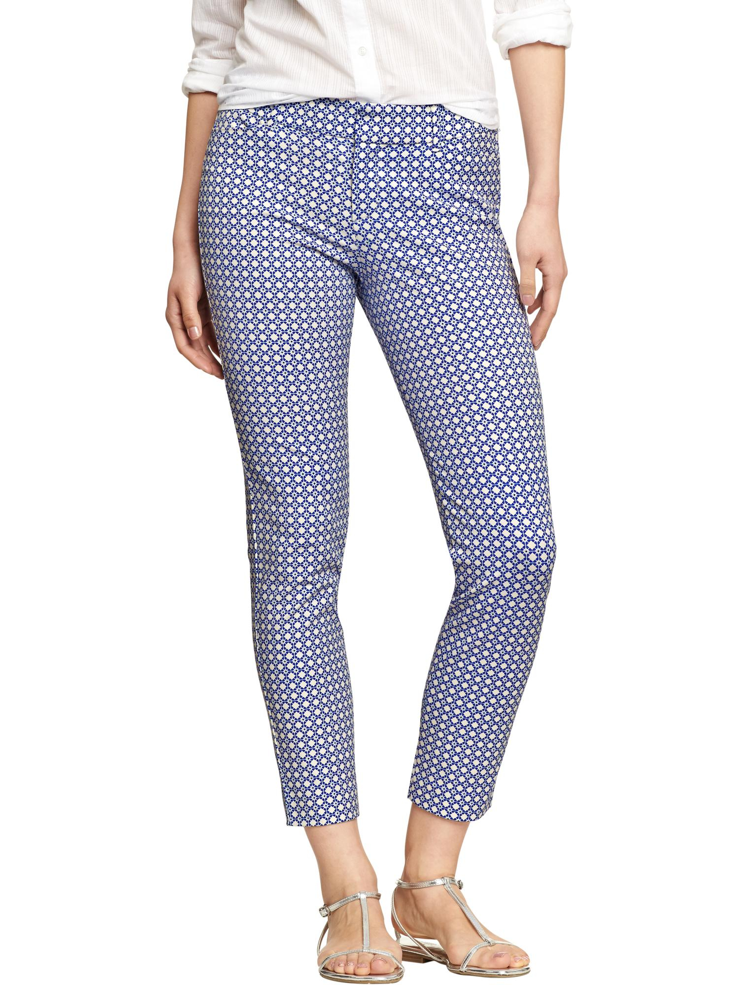 Old Navy The Diva Skinnyankle Pants in Blue (Blue Geometric) | Lyst