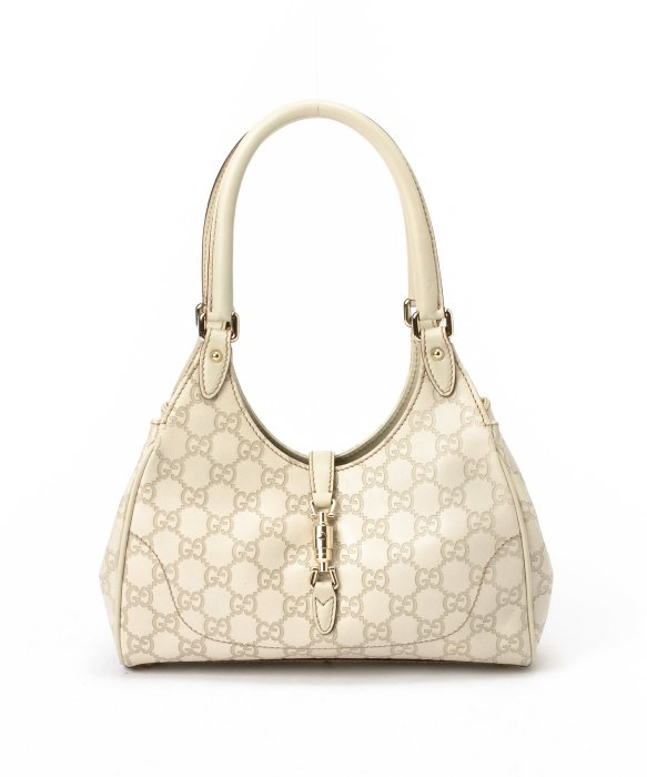 Gucci Preowned White Gg Canvas Bardot Shoulder Bag in White | Lyst