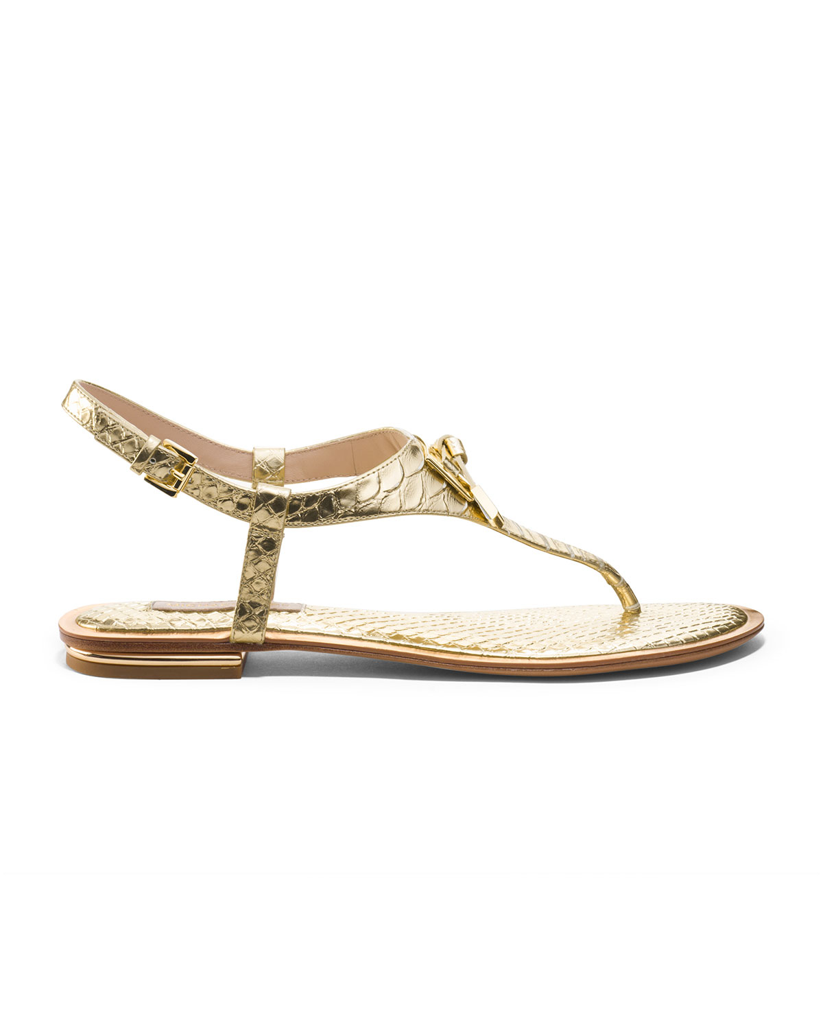 Michael Kors Hara Bowdetail Thong Sandal in Gold (PALE GOLD) | Lyst
