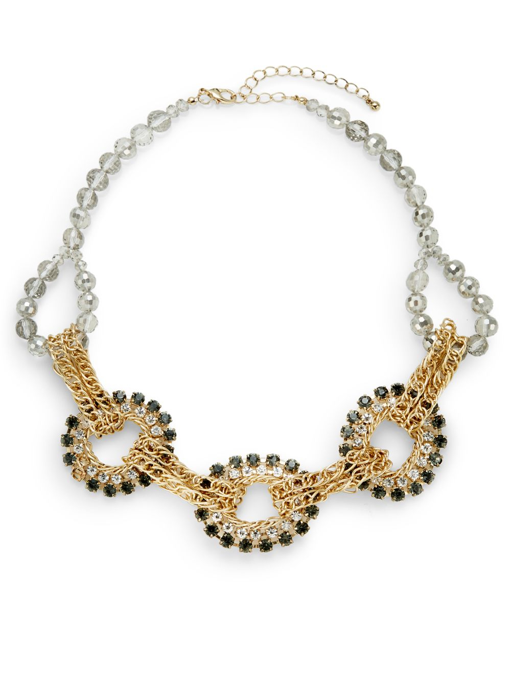 Saks Fifth Avenue Beaded Interlock Chain Necklace in Gold (multi) Lyst