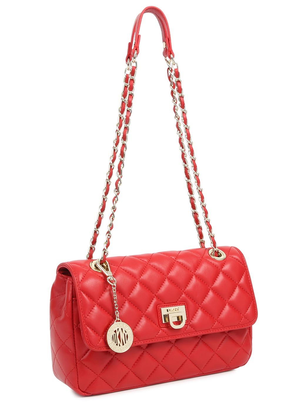 Dkny Ganesvoort Red Quilted Leather Shoulder Bag in Red | Lyst