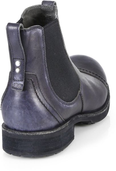 Ugg Gallion Leather Pull-On Ankle Boots in Blue for Men (BLACK) | Lyst
