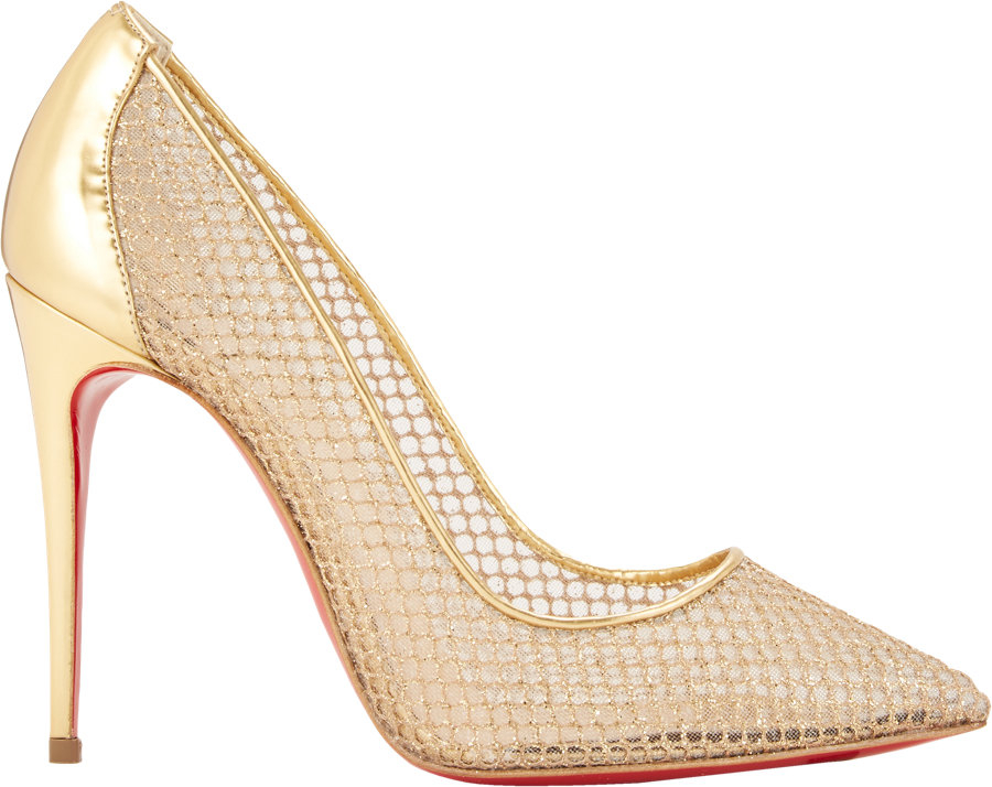 Christian Louboutin Follies Resille Pumps in Gold Lyst