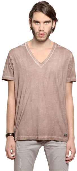 Diesel Dyed Faded Jersey Oversized T-shirt in Beige for 