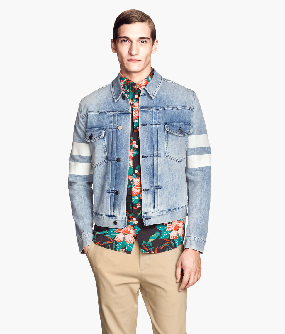H&m Denim Jacket With A Print in Blue for Men (Light denim blue) Lyst