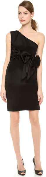 Notte By Marchesa One Shoulder Crepe Cocktail Dress in (Black) - Lyst