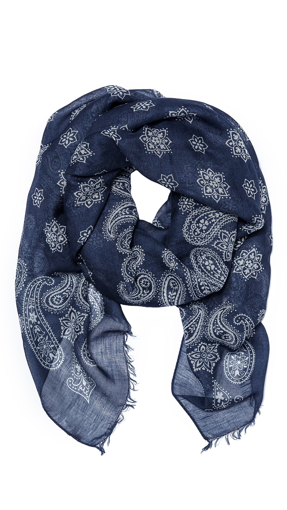 Drake's Bandana Print Scarf in Blue for Men (Navy/White) Lyst