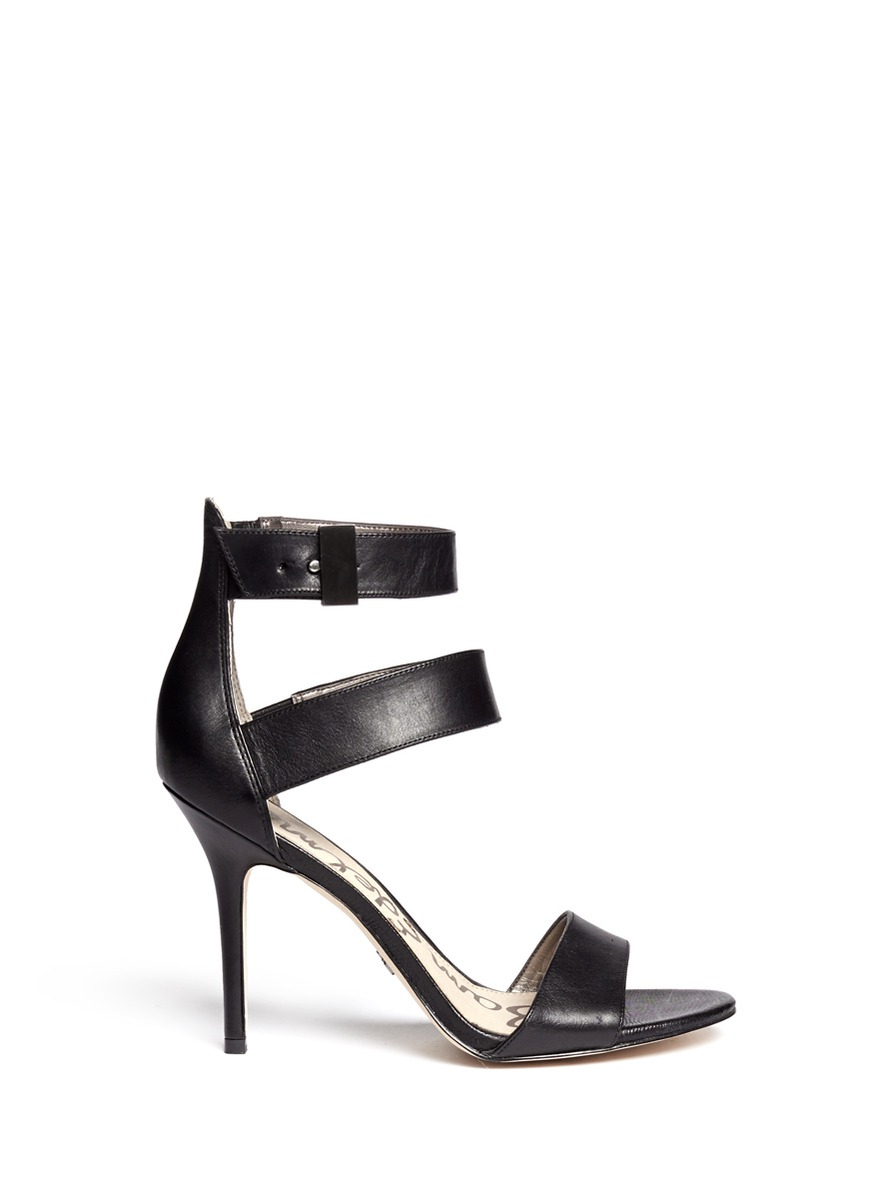 Sam Edelman Addie Leather Strappy Sandals in Black Lyst