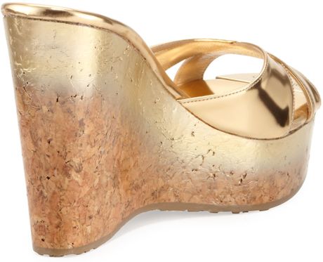 jimmy choo wedge gold