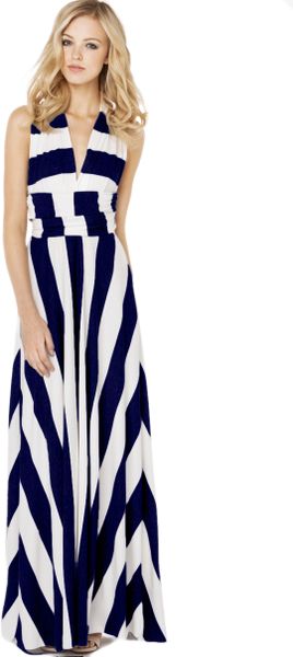 Akira Maxi Multi Function Dress in Navy White in Blue (NAVYWHITE)