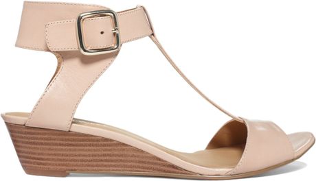 Nine West Verucha Tstrap Wedge Sandals in Pink (Peachy) | Lyst