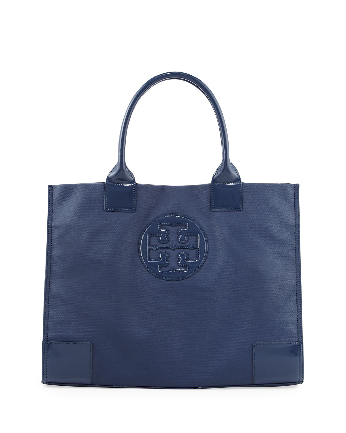 Tory Burch Ella Coated Canvas Tote Bag Navy in Blue (NAVY) Lyst