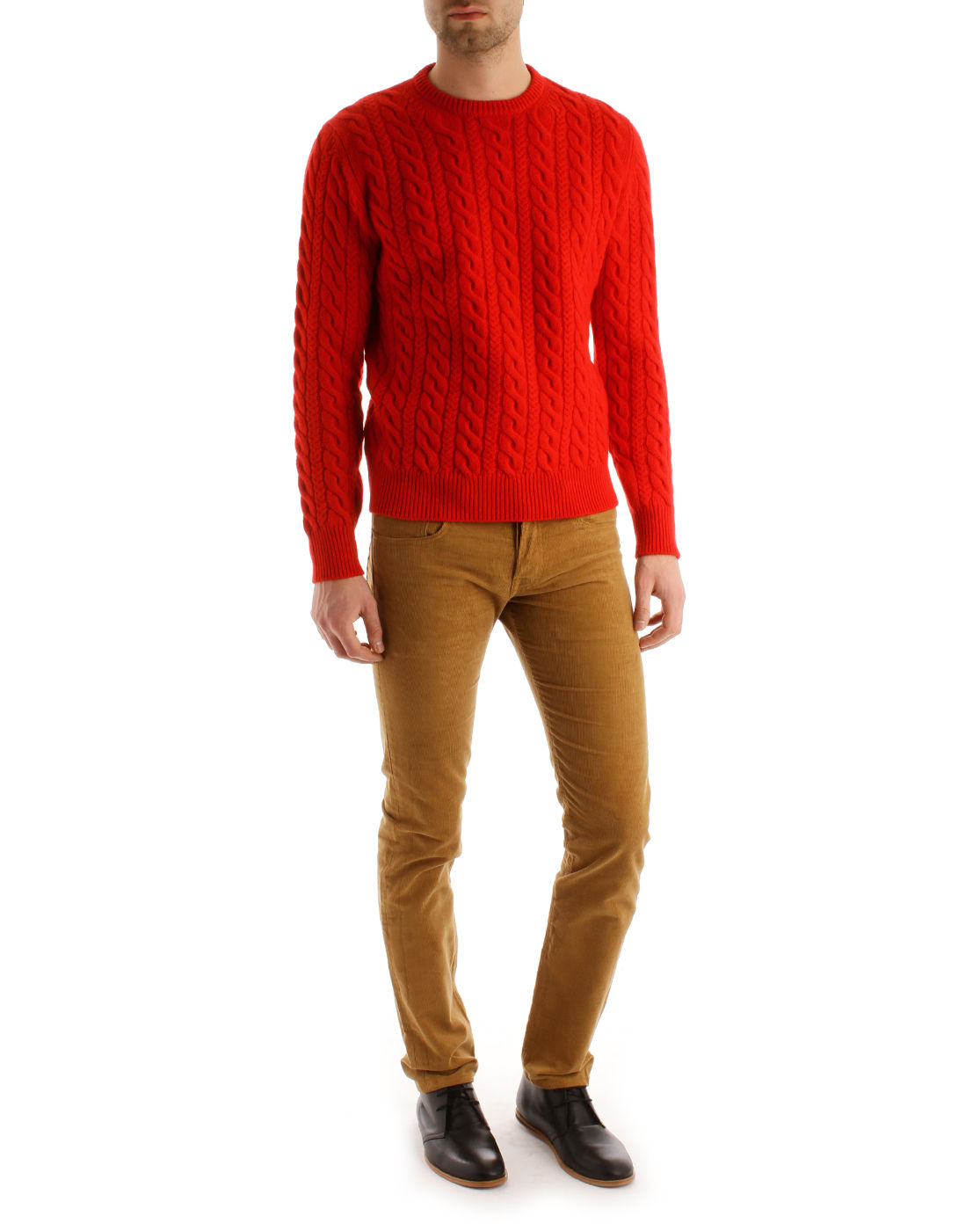 Maison KitsunÃ© Red Cable Knit Sweater in Red for Men | Lyst