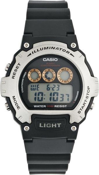 casio men's lcd black resin strap watch