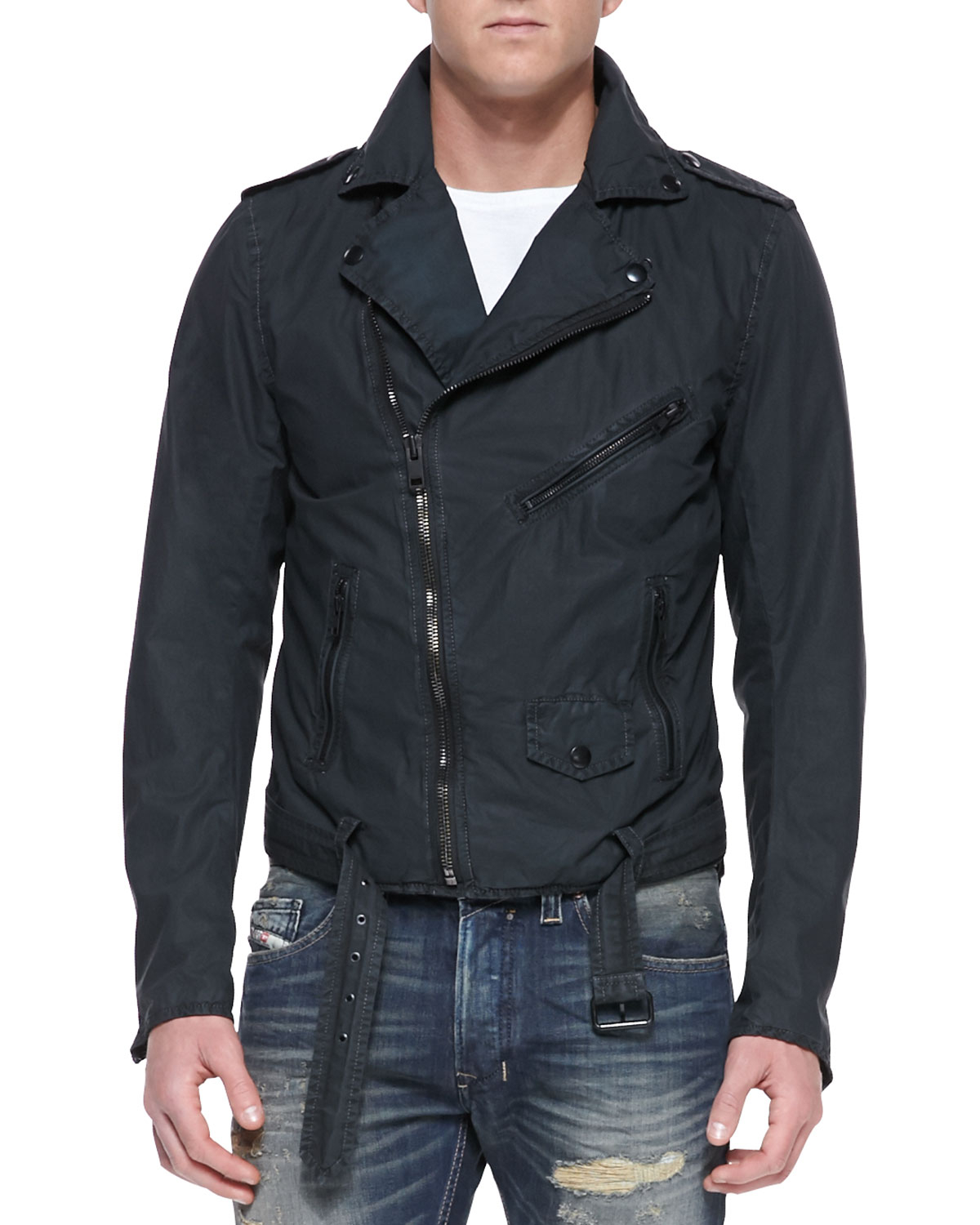 Diesel JSed Asymmetric Front Zip Jacket in Black for Men Lyst