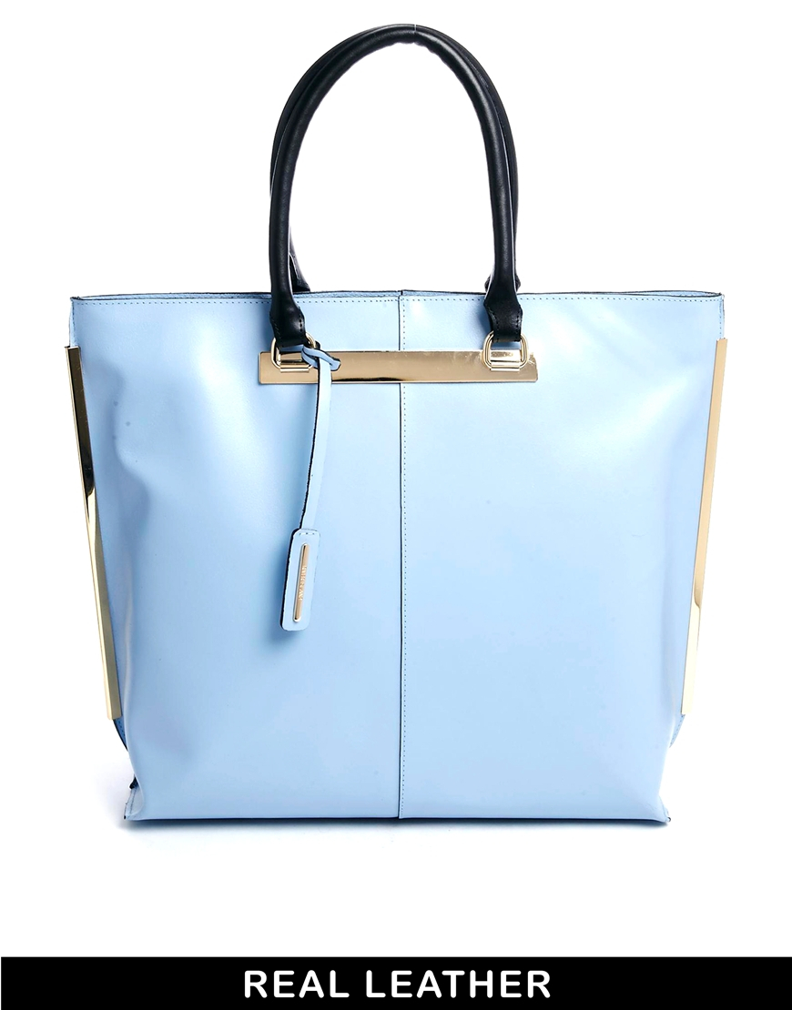 River Island Light Blue Metal Shopper Bag in Blue (Lightblue) Lyst
