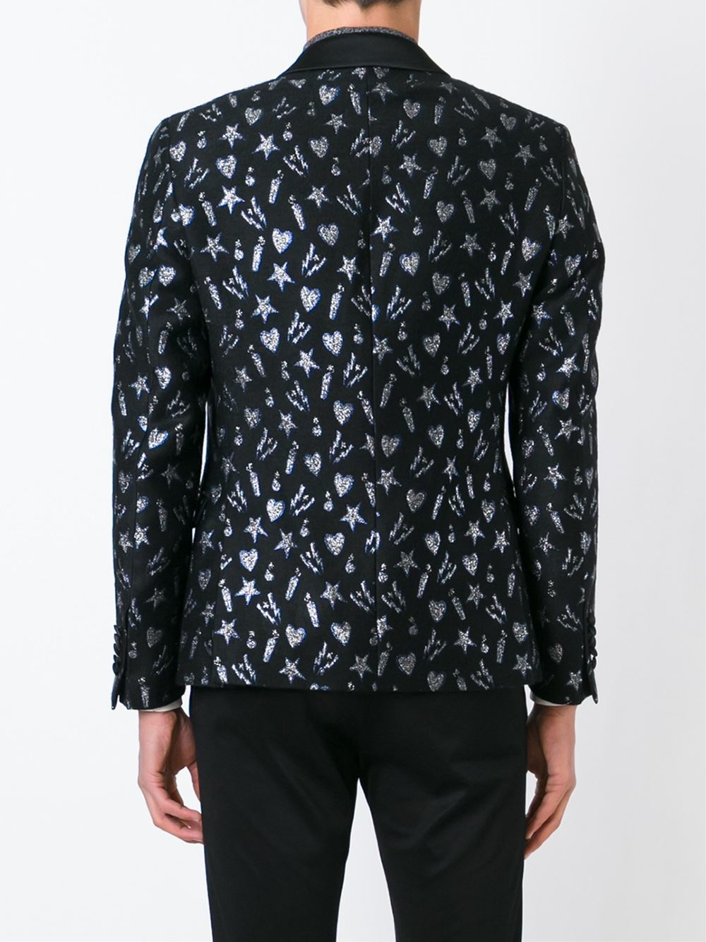 brand MSGM Patterned Dinner Suit Jacket in Black for Men Lyst