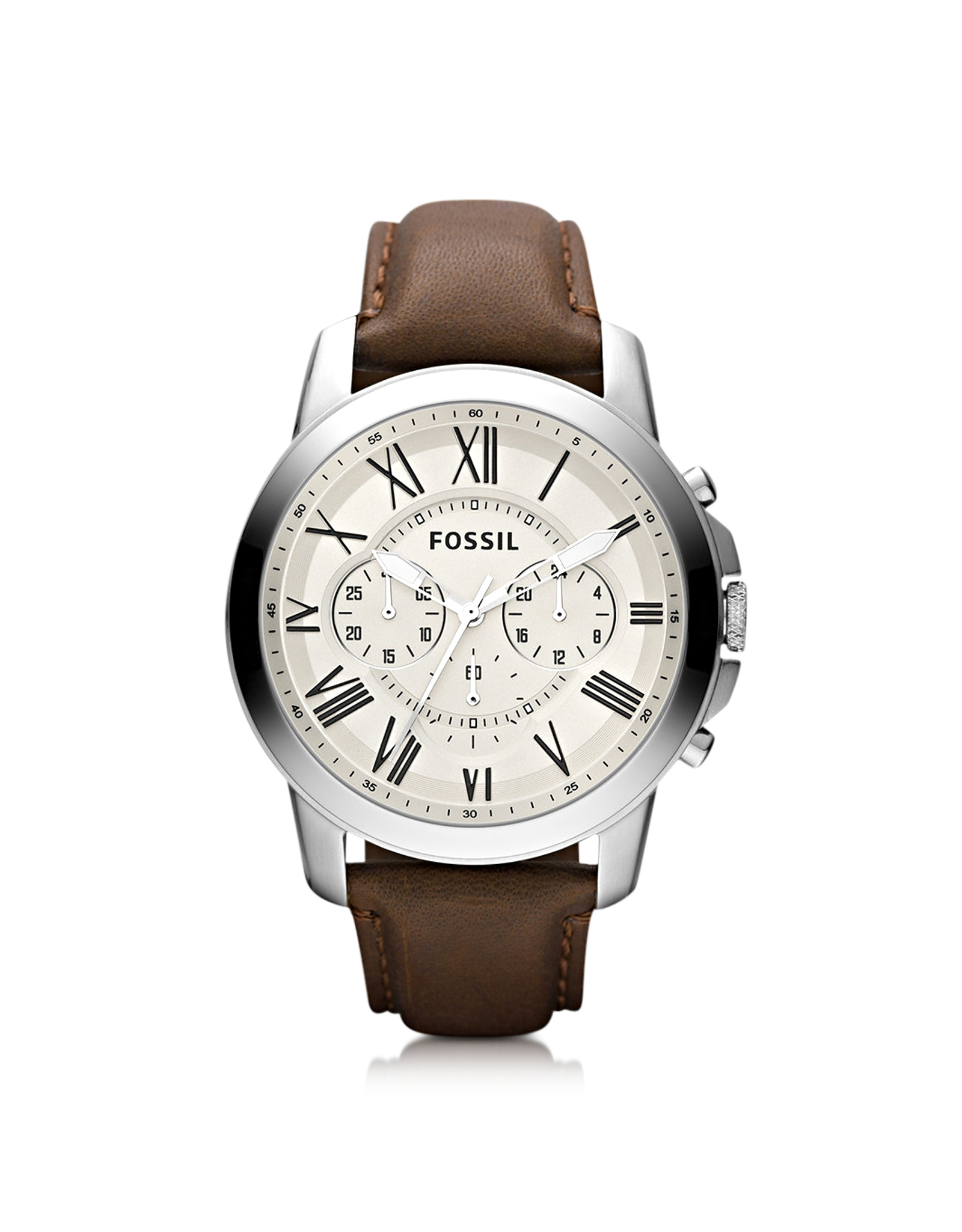 fossil grant chronograph leather watch