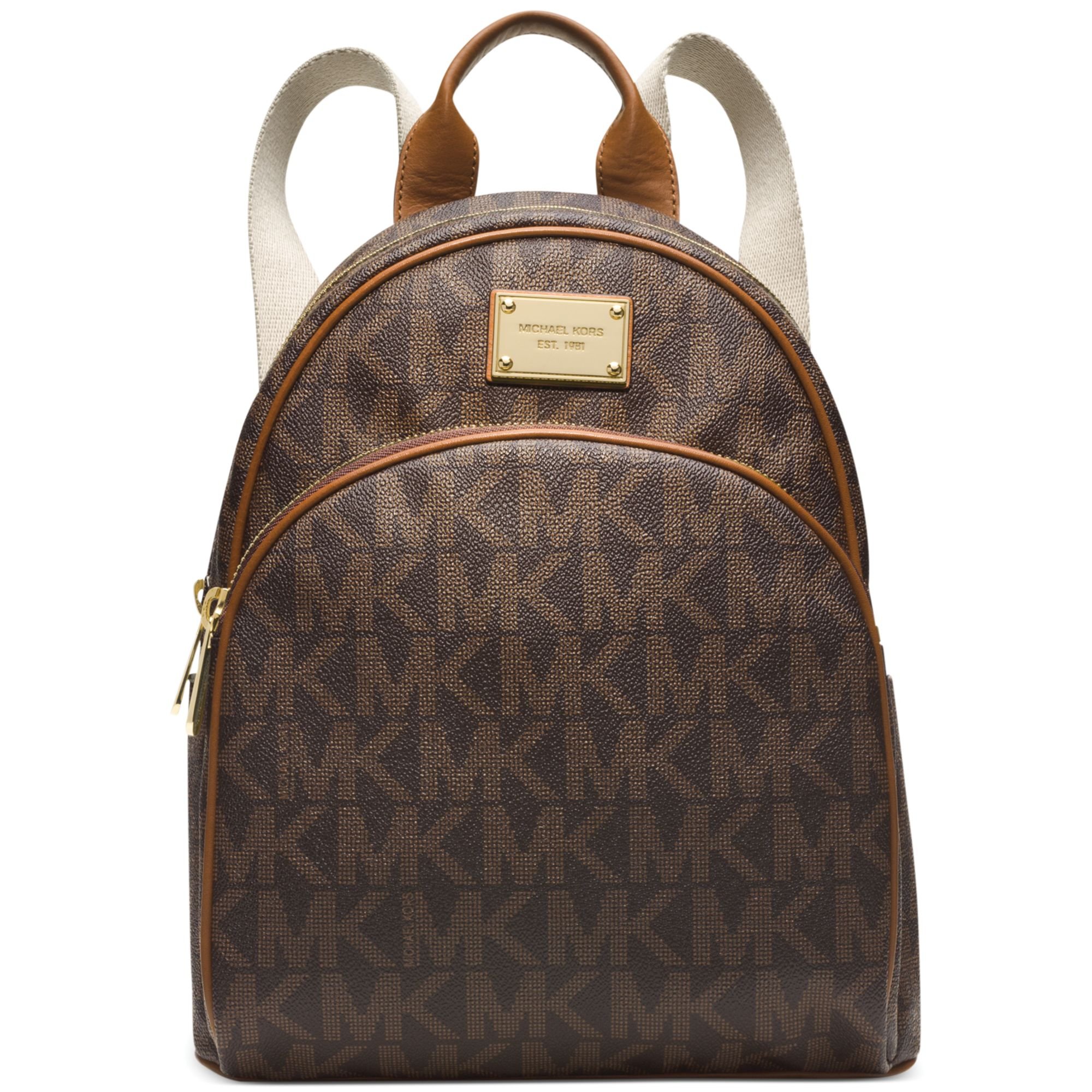 Michael Kors Michael Signature Small Backpack in Brown (Brown Logo)