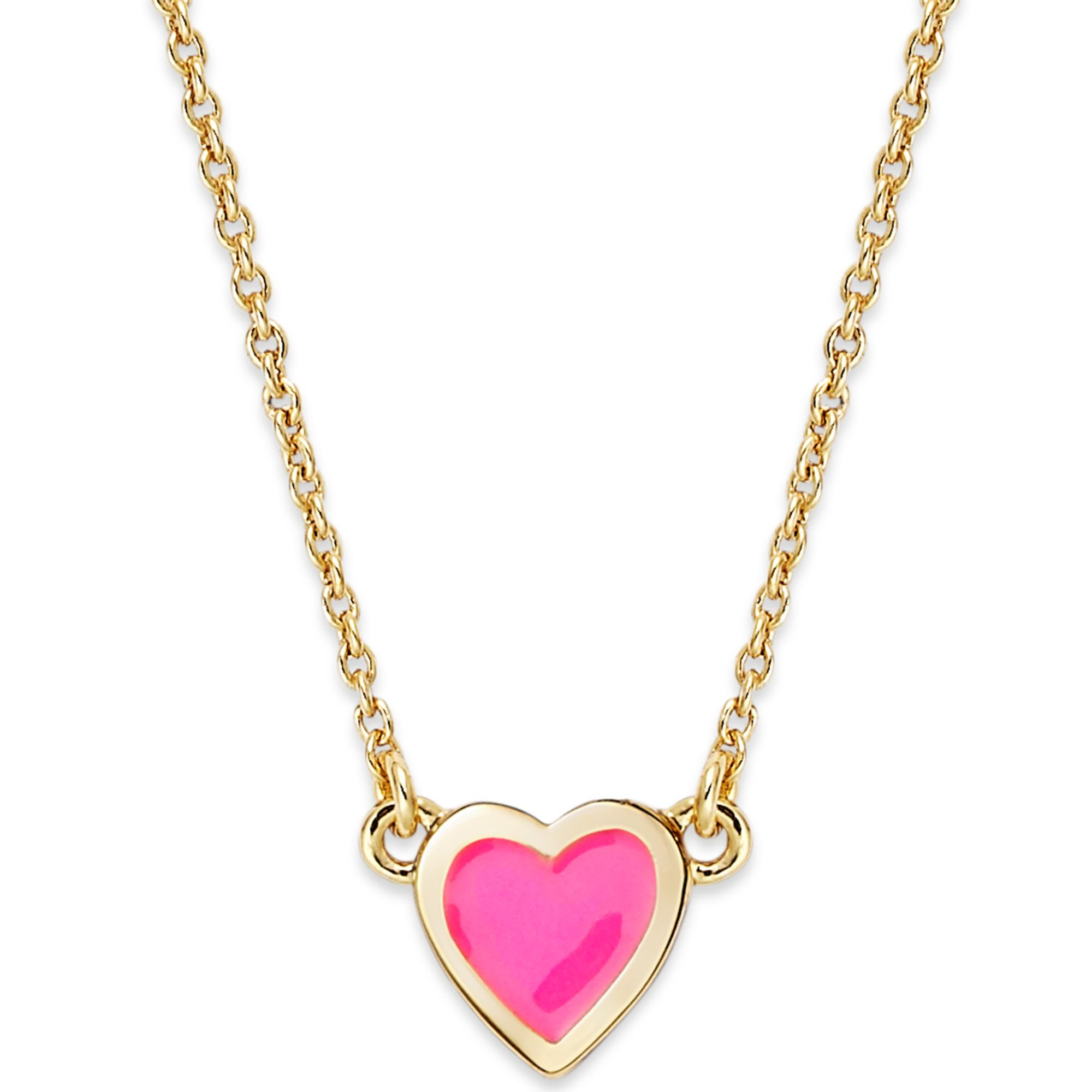 Kate Spade Goldtone Be Mine Pink Heart Pendant Necklace in Pink (No