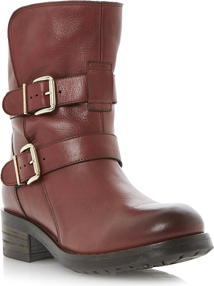 burgundy biker boots