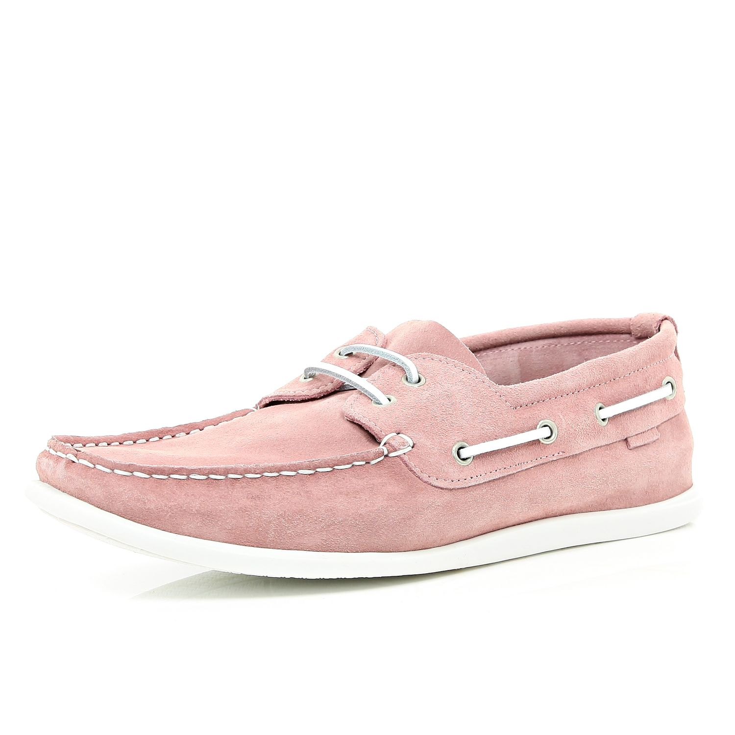 River Island Light Pink Boat Shoes in Pink for Men Lyst