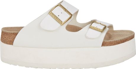 Sacai Doublebuckle Platform Sandals in White | Lyst