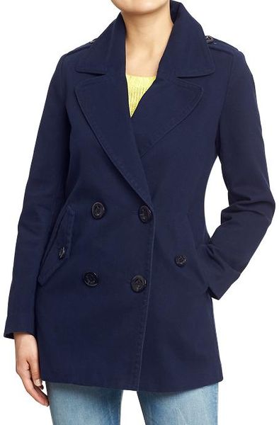 Old Navy Textured-twill Peacoats in Blue (Navy) | Lyst