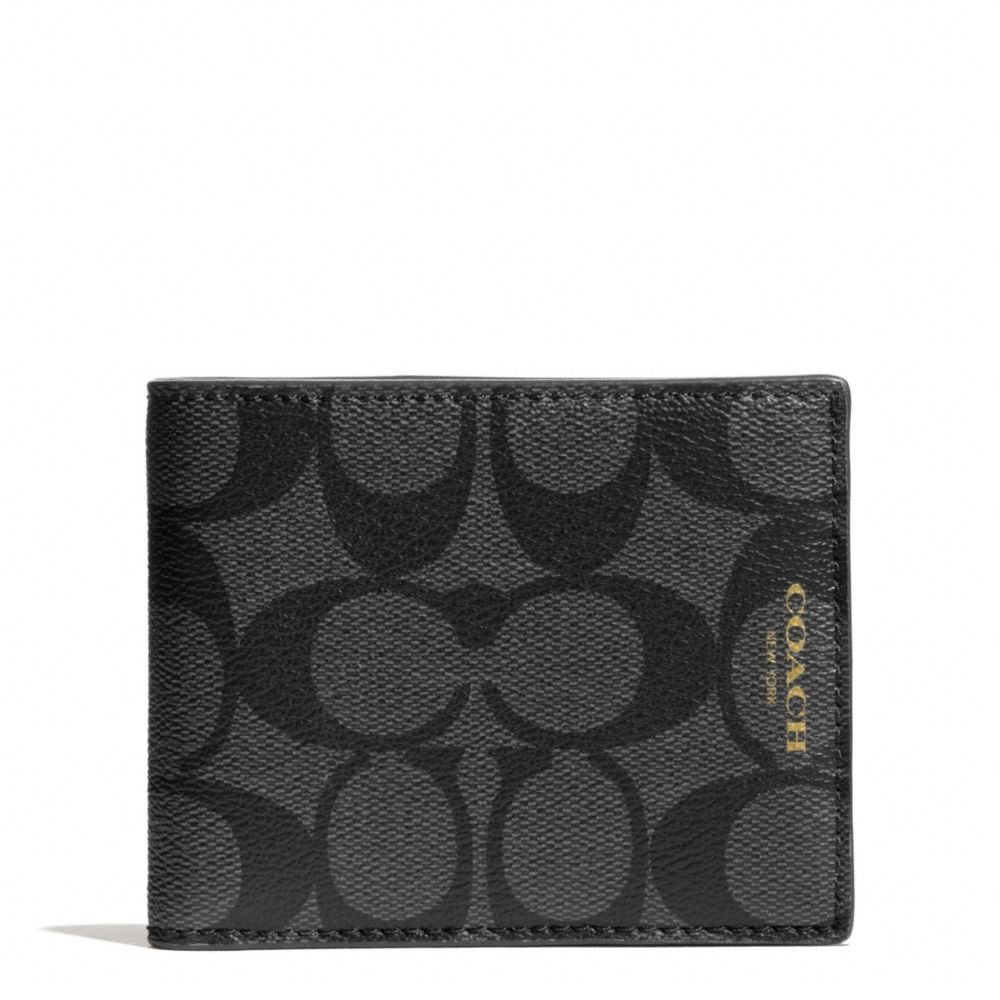 Coach Bleecker Slim Billfold Id Wallet in Signature Coated Canvas in