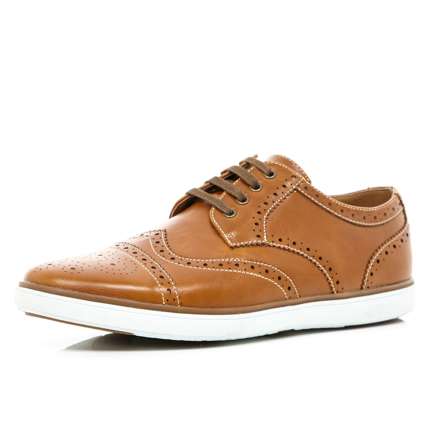 rubber sole brown brogues