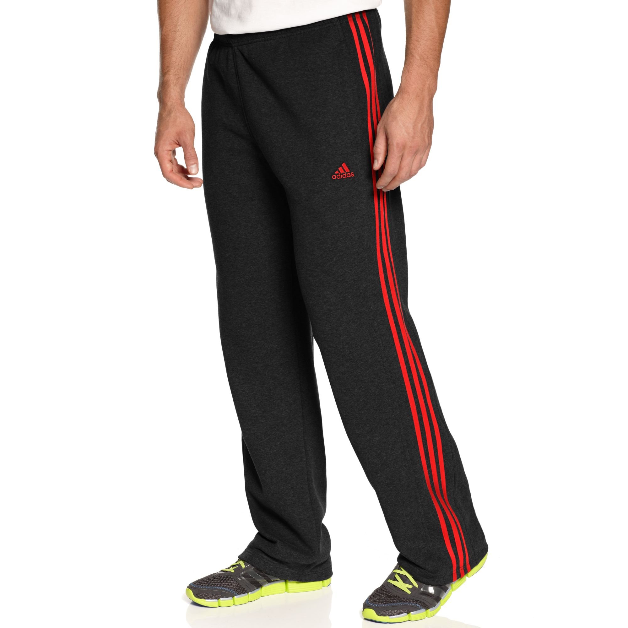 Adidas 3 Stripe Track Pants in Black for Men (Black/Hi-Res Red) | Lyst