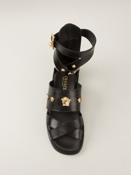 Versace Gladiator Sandal in Black for Men | Lyst