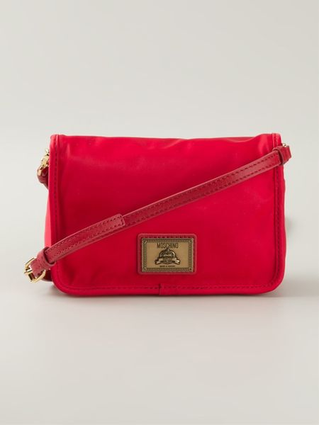 Moschino Logo Cross Body Bag in Red