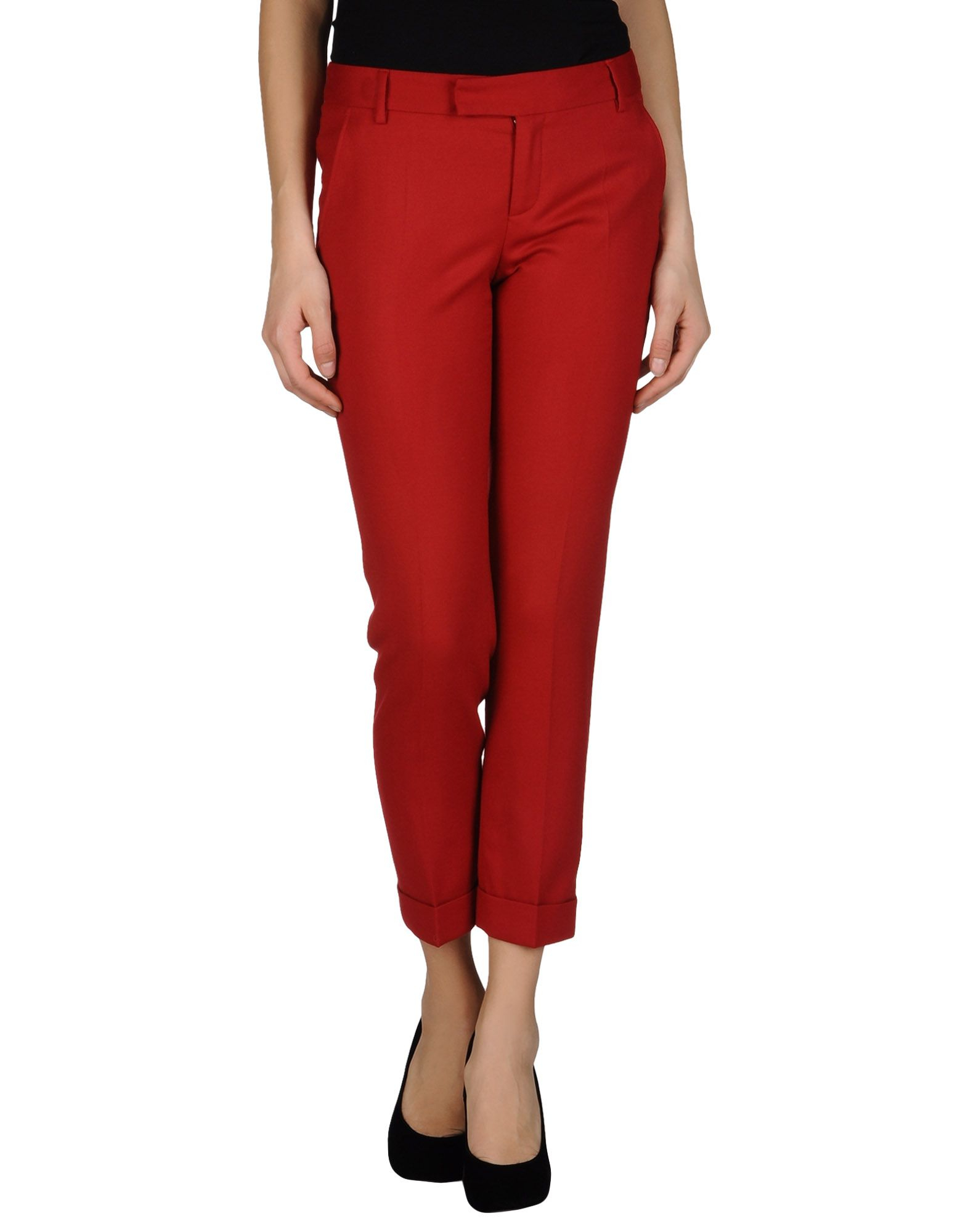 red casual pants