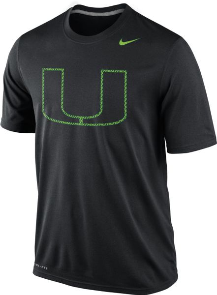 Nike Mens Miami Hurricanes Drifit Hyper Legend Tshirt in Black for Men | Lyst