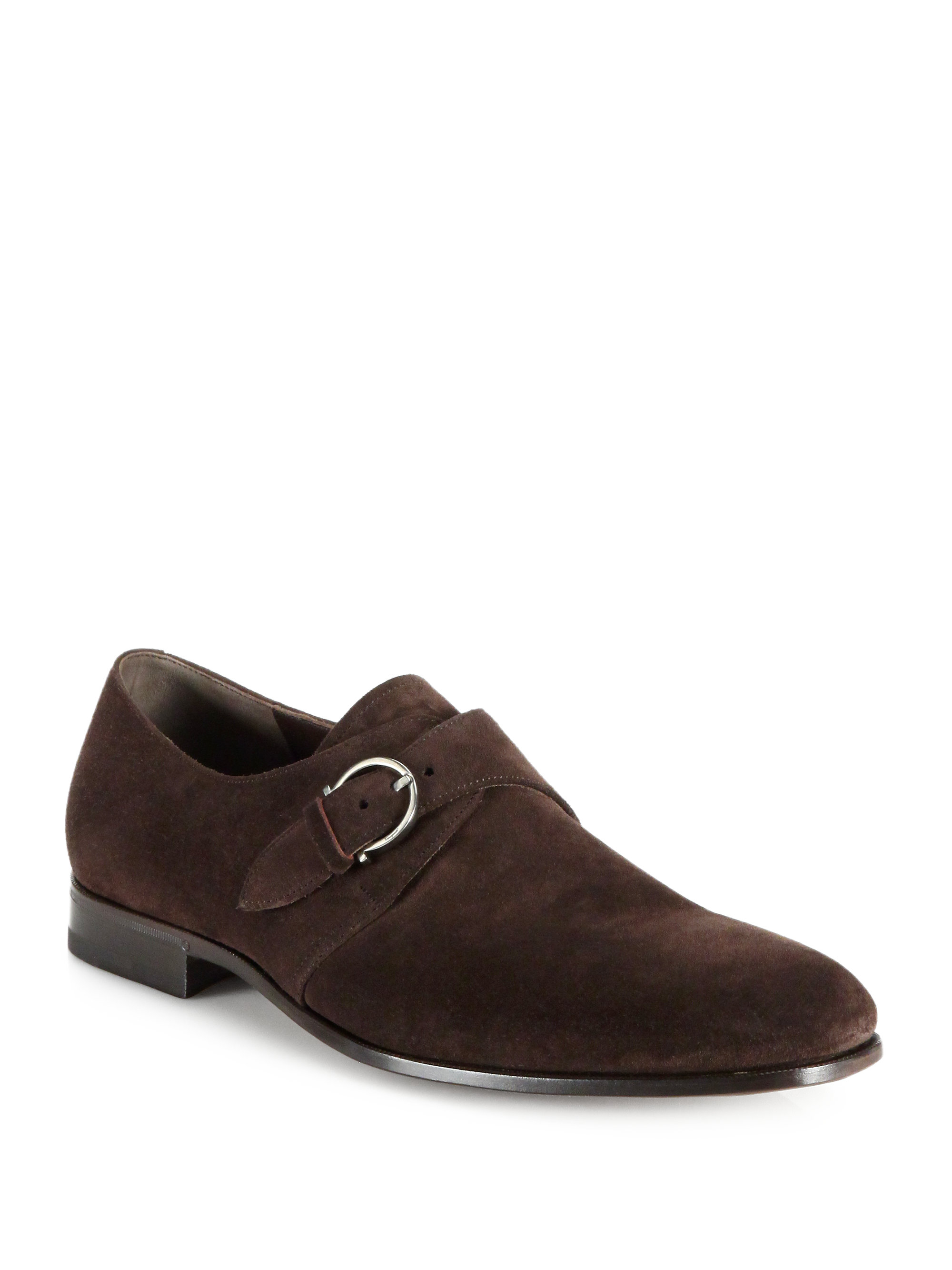 suede monk strap shoes