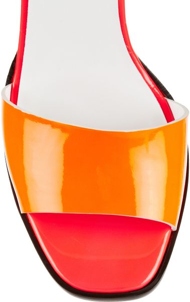 neon leather sandals