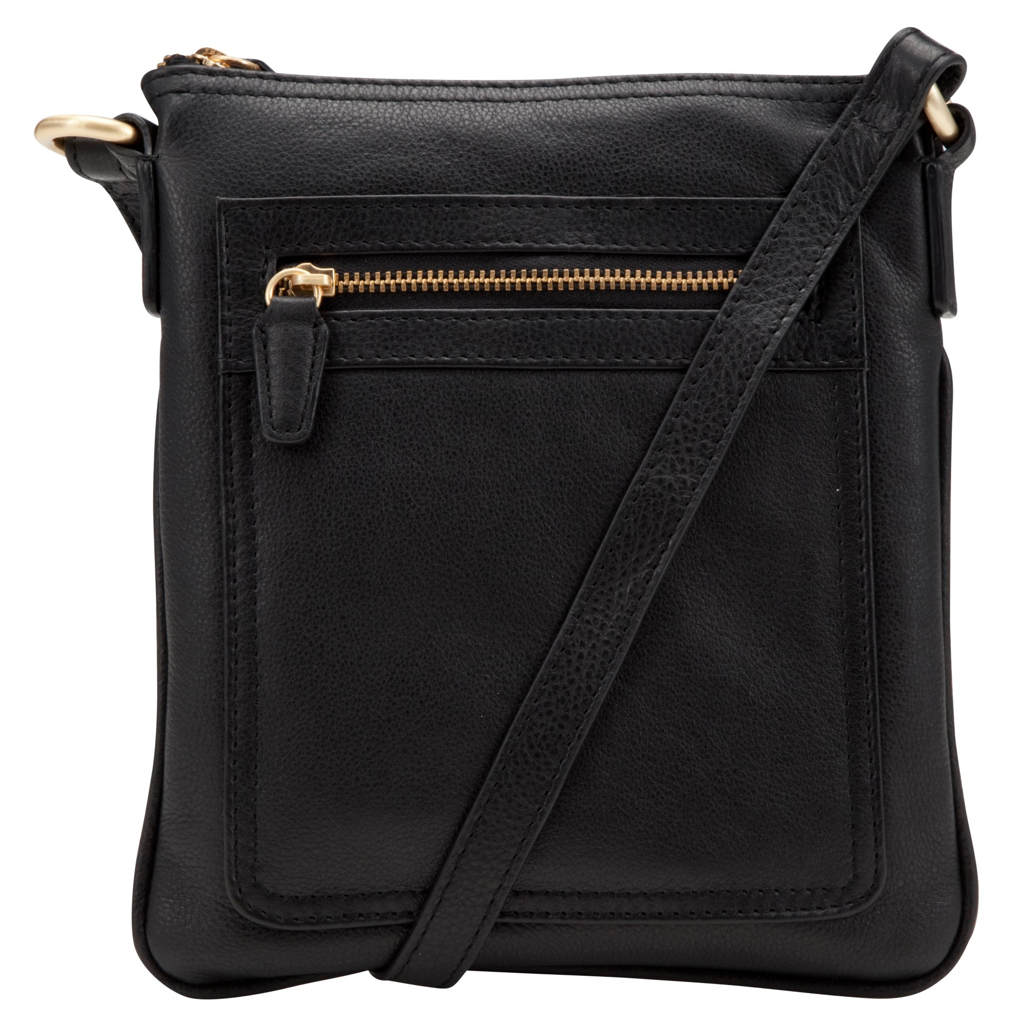 John Lewis Carlyle Leather Small Square Across Body Bag in Black | Lyst