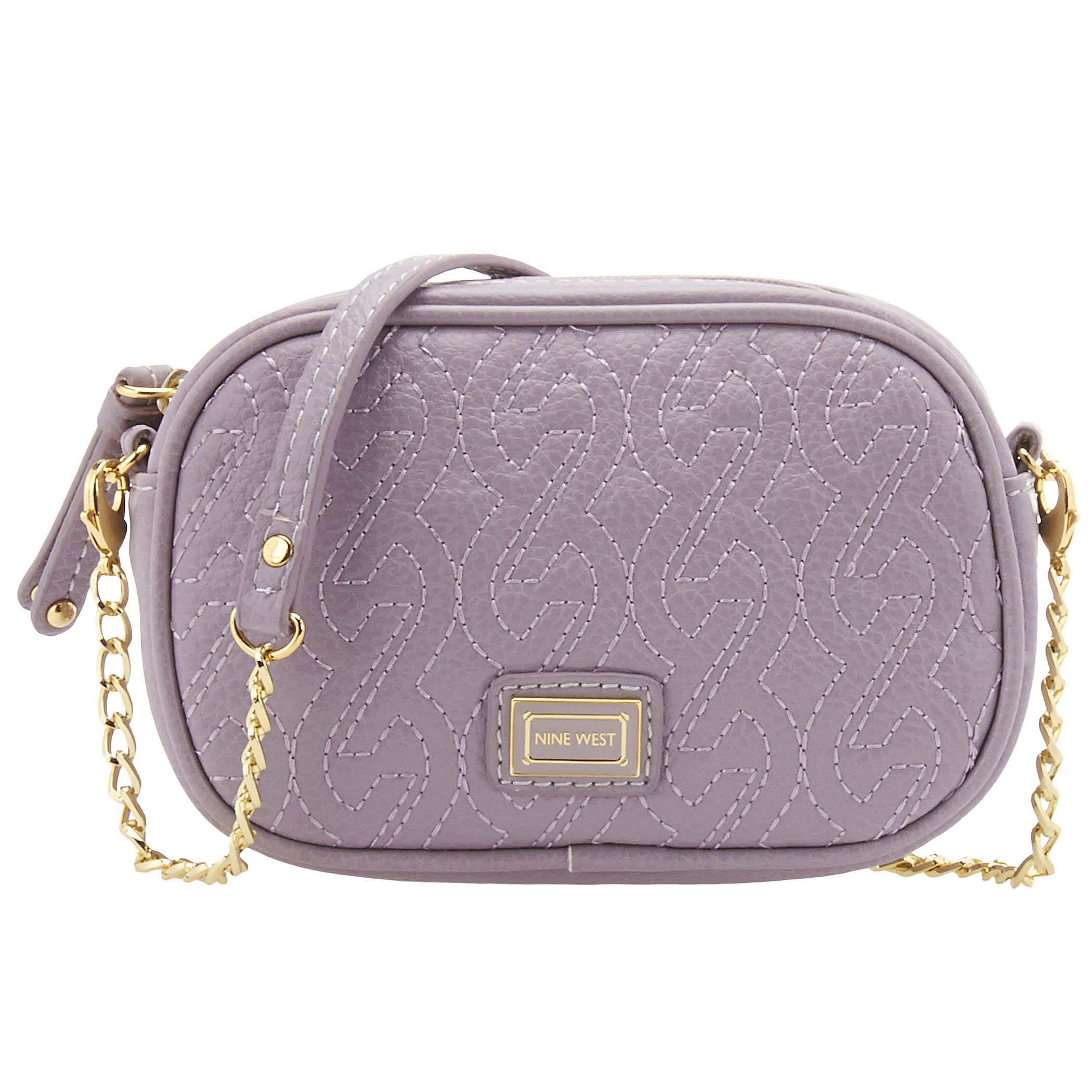 Nine West Quilted Chain Crossbody Bag in Pink (HYACINTH SYNTHETIC) | Lyst