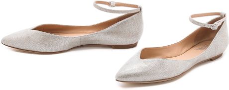 gray flats with ankle strap