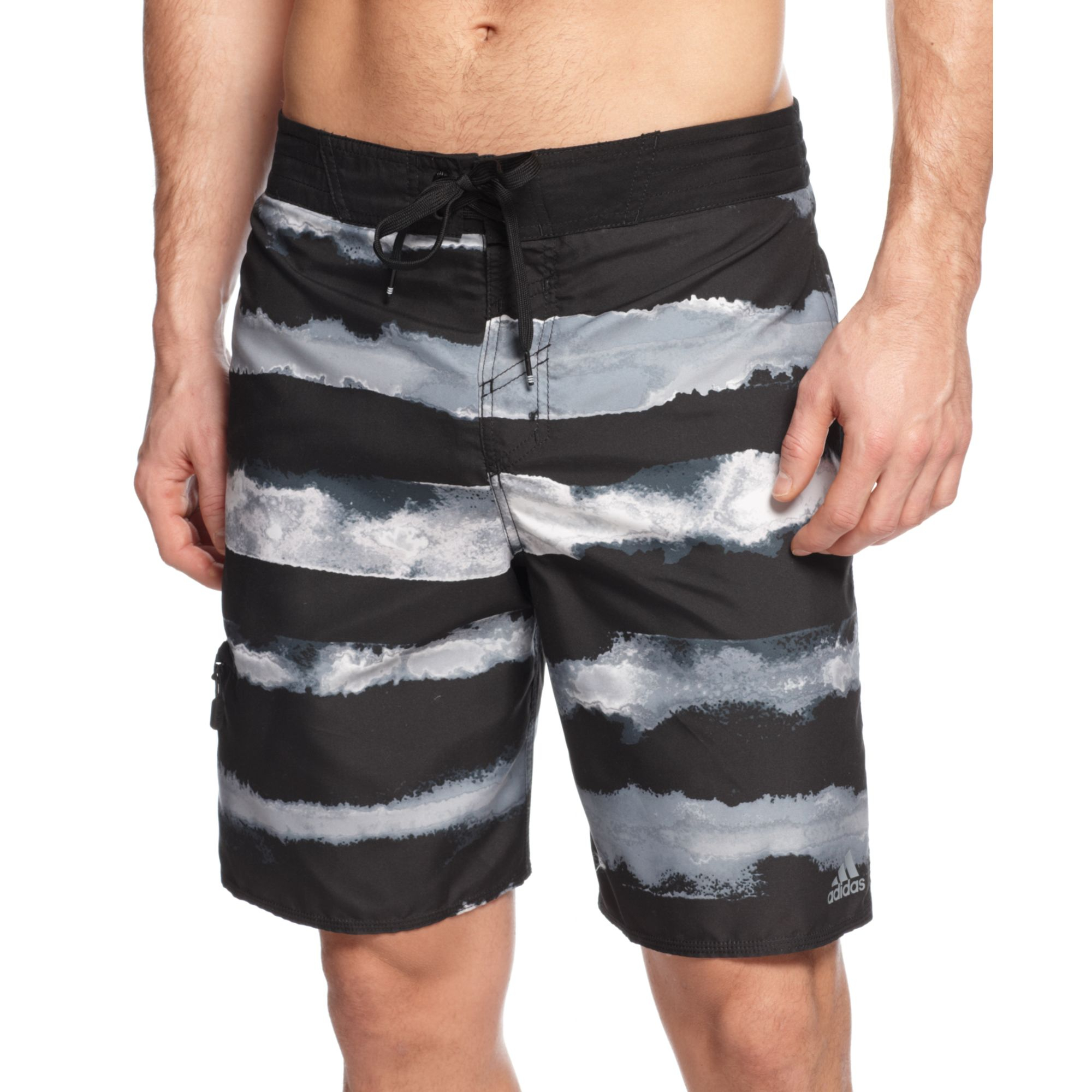 Adidas Water Stripe Eboard Swim Shorts in Gray for Men (Silver) Lyst