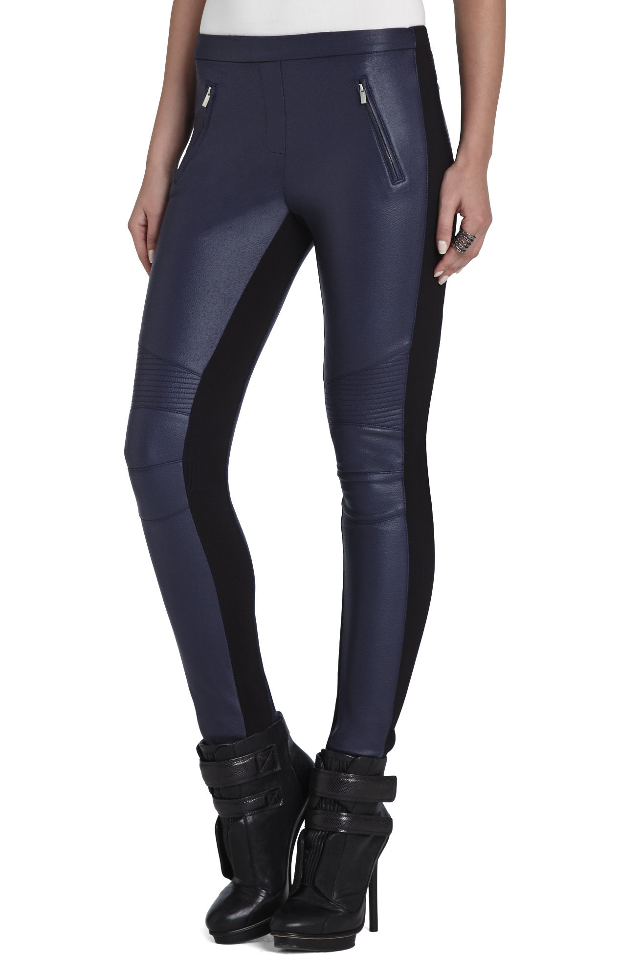 Bcbgmaxazria Kalin Motorcycle Legging in Blue (DARK NAVY COMBO) Lyst