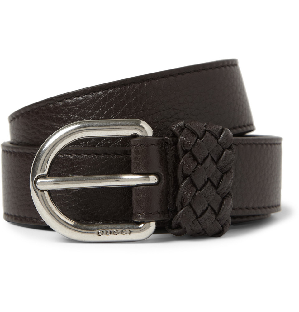 Gucci Fullgrain Leather Belt in Brown for Men | Lyst