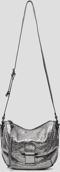Kooba Gary Metallic Woven Crossbody in Silver (Gunmetal)