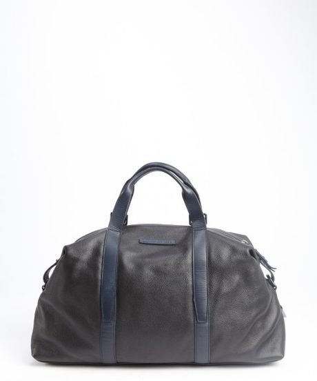 ... Black And Blue Navy Leather 'Barrett' Weekender Bag in Black for Men ... Black And Blue Navy Leather 'Barrett' Weekender Bag in Black for Men