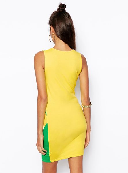 asos-yellow-bodycon-dress-with-brazil-print-mini-dresses-product-1 ...