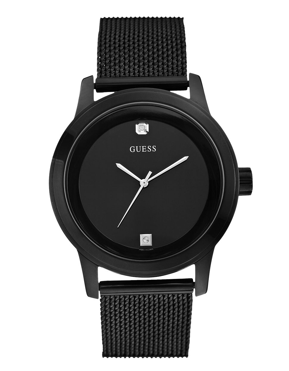 Guess Mens Steel Mesh Bracelet Strap Watch in Black for Men Lyst