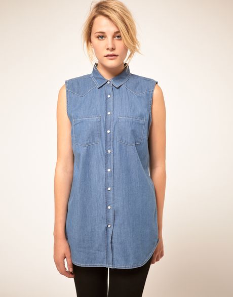 jean shirt sleeveless