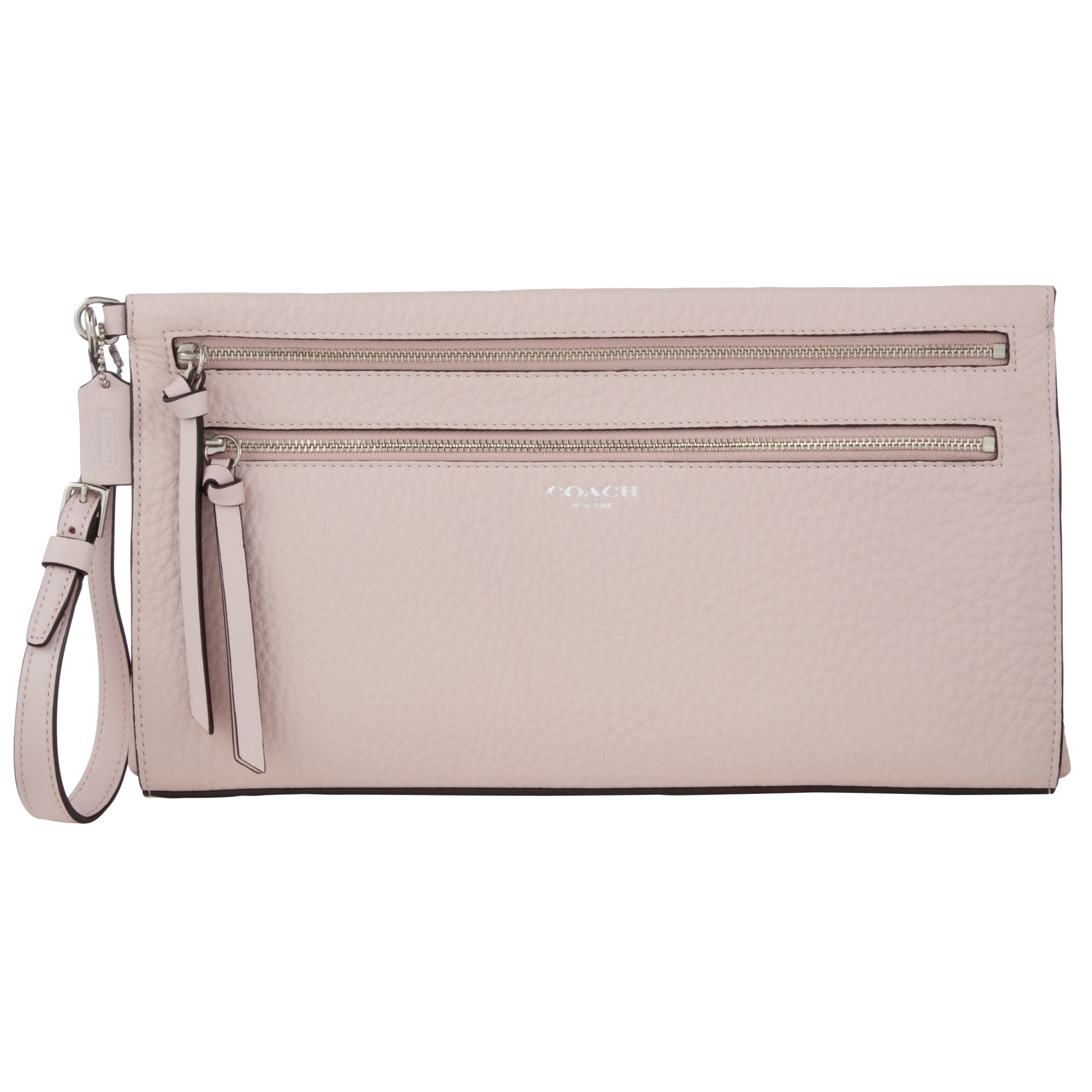 Coach Bleeker Large Pebbled Leather Clutch Bag in Pink Lyst