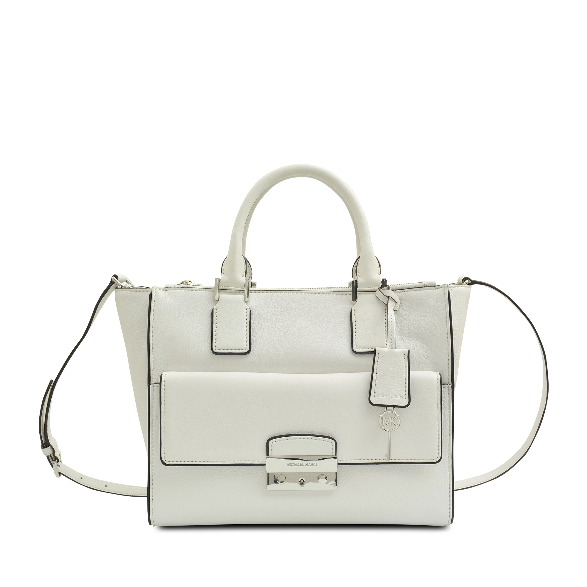 Michael Kors Audrey Large Satchel Bag in White | Lyst
